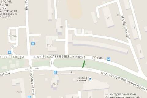 Билборд A в Киеве, 3x6  Ярослава Івашкевича вул., 3; розподвльник (у напрямку  Виноградаря) схема