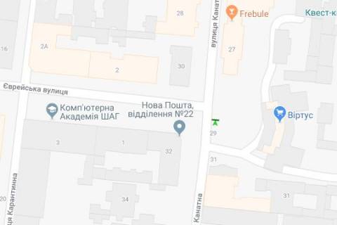 Бэклайт A в Одессе, 1.2x1.8  Канатна вул., 29 - Єврейска вул. схема
