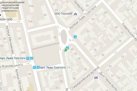 Бэклайт A в Одессе, 1.2x1.8  Льва Толстого пл. - Дьогтярна вул., 20 (остановка) схема