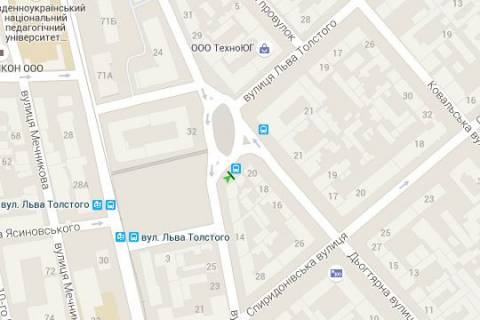 Ситилайт A в Одессе, 1.2x1.8  Льва Толстого пл. - Дьогтярна вул., 20 (остановка) схема