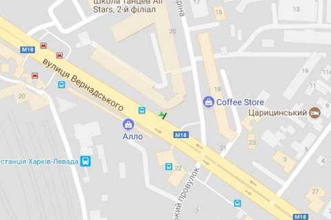 Бэклайт B в Харькове, 2.3x3.14  Гагаріна просп. - Вернадського вул. схема