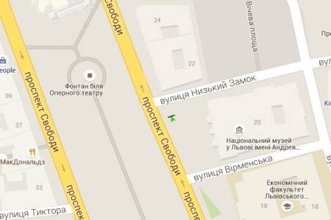 Бэклайт A в Львове, 1.2x1.8  Свободи просп., 20 схема