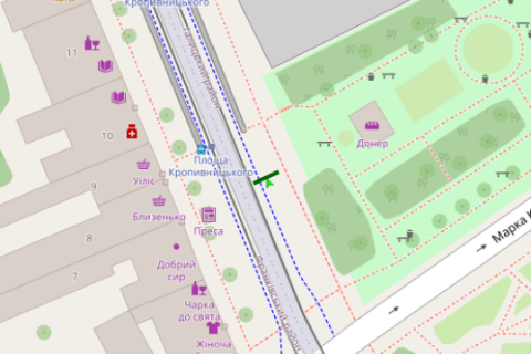 Нестандарт A у Львові, 1.2x1.8  Марка Кропивницького пл. схема