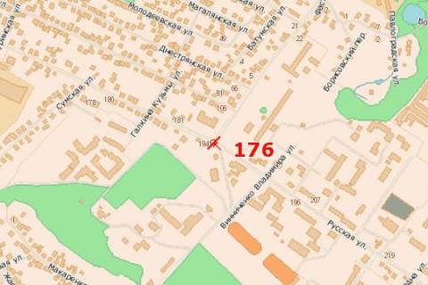 Билборд A в Черновцах, 3x6  Руська вул., 183 схема