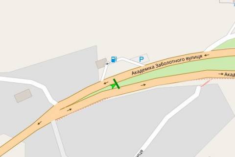 Билборд A в Киеве, 3x6  Академіка Заболотного вул., на розподіювачі (у напрямку Столичного шосе) схема