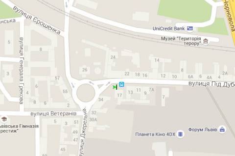 Ситилайт A в Львове, 1.2x1.8  Під Дубом вул., 17 схема