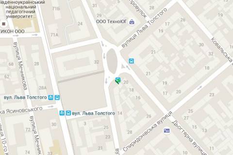 Бэклайт B в Одессе, 1.2x1.8  Льва Толстого пл. - Дьогтярна вул., 20 (остановка) схема