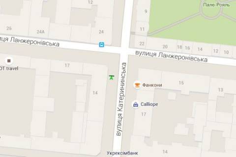 Сiтiлайт A у Одесі, 1.2x1.8  Єкатеринінська вул., 14 - Ланжеронівська вул. схема