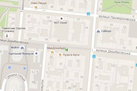 Сiтiлайт A у Одесі, 1.2x1.8  Дерибасівска вул., 19 схема