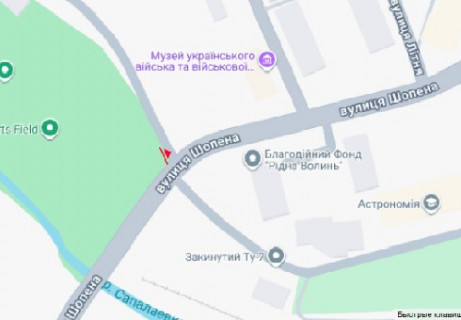 Видеоборд A в Луцке, 2.3x3.14  Шопена вул., 12А, навпроти - 663757 схема