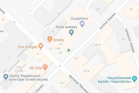 Ситилайт B в Киеве, 1.2x1.8  Хорива вул., 25 схема