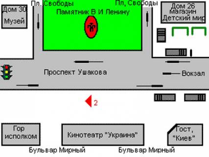 Сiтiлайт A у Херсоні, 1.2x1.8  Ушакова просп., 45 схема