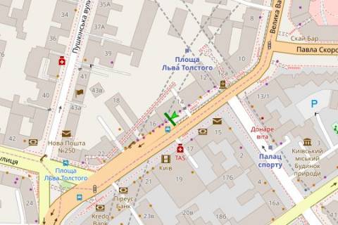 Нестандарт A у Києві, 1.2x1.8  Велика Васильківська вул., 16- зуупинка гром. транспорту схема