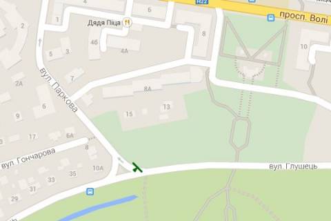 Билборд A в Луцке, 3x6  Паркова вул. - Глушець вул. схема