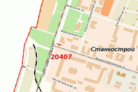 Білборд, Бігборд (Борд)  A у Краматорську Олекси Тихого вул. (Серго Орджонікідзе вул.) - Дніпровська вул. (Дніпропетровська вул.) схема