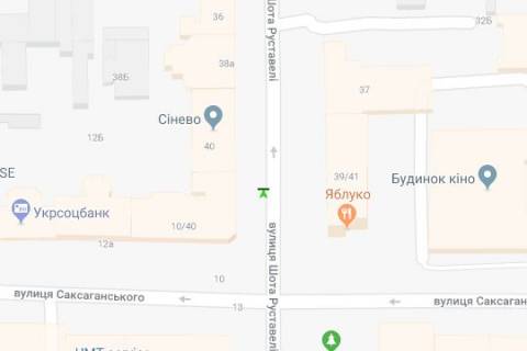 Бэклайт A в Киеве, 1.2x1.8  Шота Руставелі вул., 40  схема