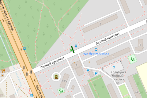 Билборд B в Васильевке, 3x6  Лісовий просп., 3 (в напрвл. Мілютенко вул.) схема