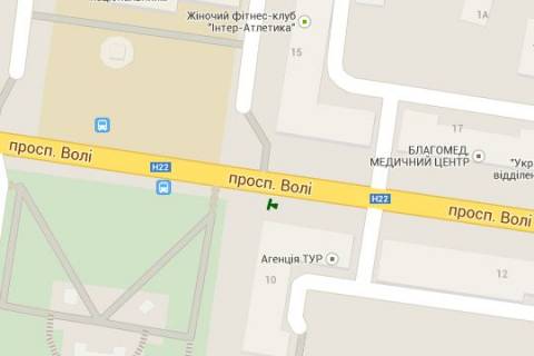 Бэклайт B в Луцке, 1.2x1.8  Волі просп., 10 схема