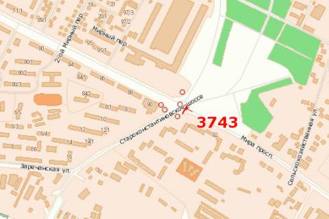 Билборд A в Хмельницком, 3x6  Старокостянтинівське шосе - Миру просп. (від Вінниці) схема