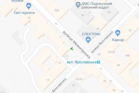Ситилайт A в Киеве, 1.2x1.8  Межигірська вул., 25  схема