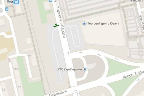Билборд A в Васильевке, 3x6  Карпенка-Карого вул. - Соборності просп. схема