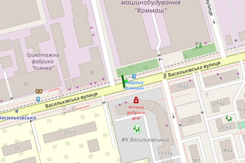 Білборд, Бігборд (Борд)  A у Києві, 3x6  Васильківська вул., 28 схема