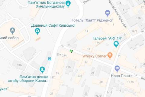 Беклайт A у Києві, 1.2x1.8  Софіївська вул., 25 (№1 (біля Софіївської пл.)) схема