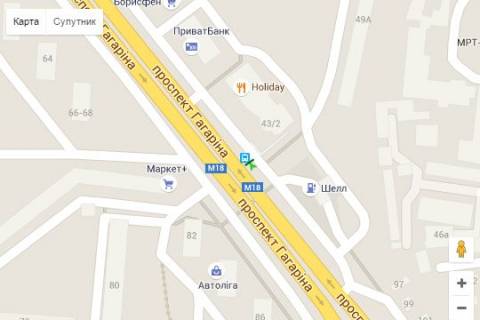 Нестандарт A в Харькове, 1.2x1.8  Гагаріна просп., 43/2 (зупинка) схема