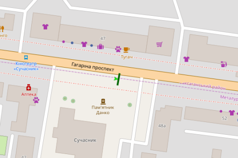 Бэклайт A в Кривом Роге, 1.2x1.8  Гагаріна просп., 48 схема