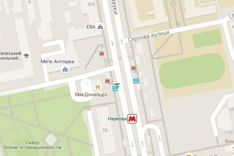 Нестандарт B в Харькове, 1.2x1.8  Науки просп. (Леніна просп.) - Серпова вул., (зупинка) №2 схема