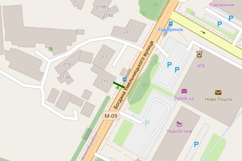 Ситилайт B в Львове, 1.2x1.8  Богдана Хмельницького вул., 217 схема