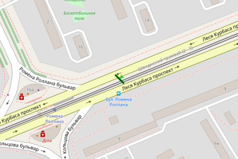 Билборд A в Васильевке, 6x3  Леся Курбаса просп., 16 на розподілювачі схема