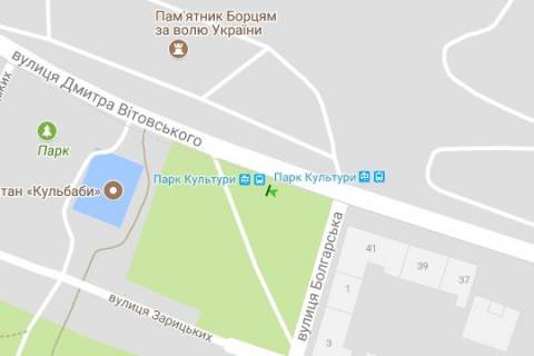 Бэклайт B в Львове, 1.2x1.8  Вітовського вул., парк Культури схема