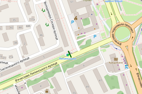 Ситилайт B в Львове, 1.2x1.8  Вячеслава Липинського вул., 5 - Т. Окуневського вул. схема