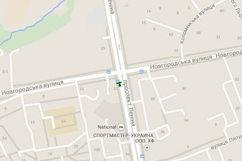 Ситилайт B в Васильевке, 1.2x1.8  Науки просп. (Леніна просп.) - Новгородська вул., (зупинка) №2 схема