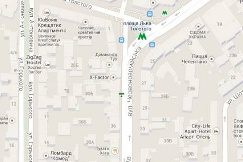 Ситилайт B в Васильевке, 1.2x1.8  Велика Васильківська вул., 30 (ресторан "Муракамі", "Укрсиббанк") - зупинка гром.транспорту схема