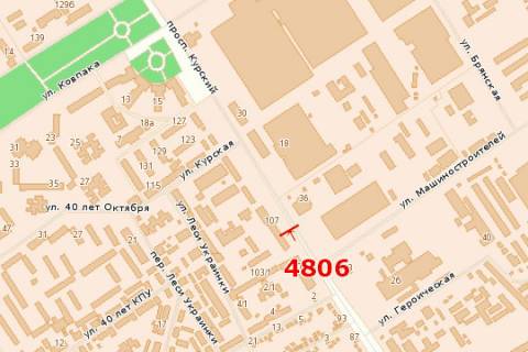 Білборд, Бігборд (Борд)  B у Сумах, 3x6  Перемоги просп. (Курський просп.), 107 схема