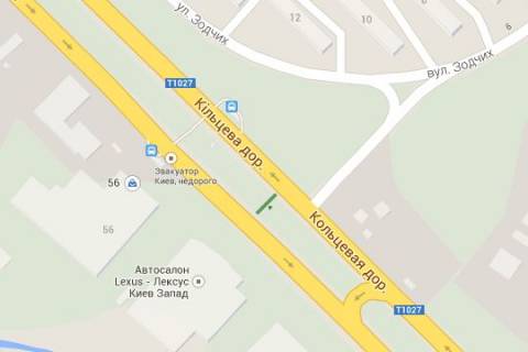 Билборд A в Васильевке, 5x12  Зодчих вул., 14 (в напр. просп.Перемоги) схема