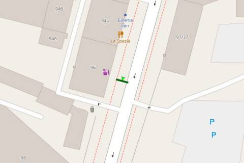 Ситилайт A в Киеве, 1.2x1.8  Володимирська вул., 96 схема