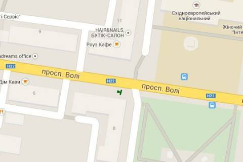 Ситилайт A в Луцке, 1.2x1.8  Волі просп., 8 схема