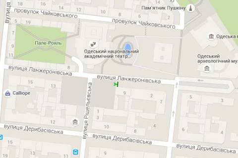 Бэклайт A в Одессе, 1.2x1.8  Ланжеронівська вул., 9 схема