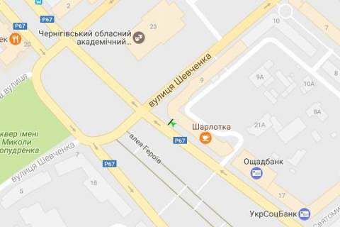 Сiтiлайт A у Чернігові, 1.2x1.8  Миру просп., 21 (№3) схема