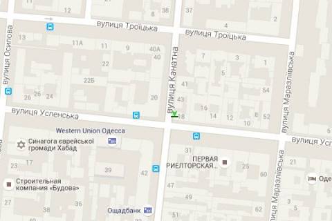 Бэклайт B в Одессе, 1.2x1.8  Канатна вул. - Успенська вул., 16 схема