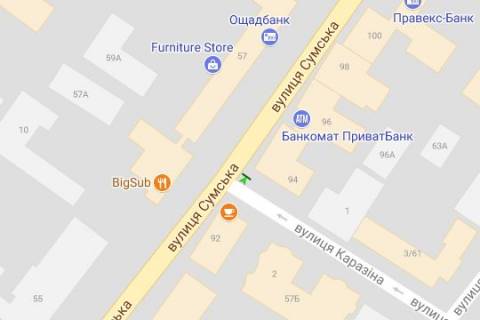 Скроллер A в Харькове, 2.3x3.14  Сумська вул., 94 - Каразіна вул. - 51531 схема