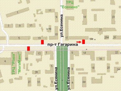 Бэклайт B в Кривом Роге, 1.2x1.8  Гагаріна просп., 17 схема