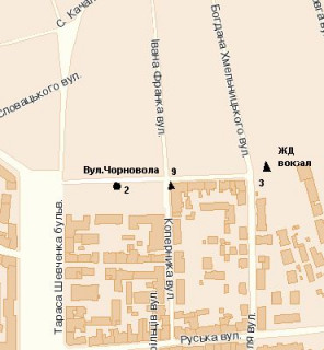 Сiтiлайт A у Тернополі, 1.2x1.8  Коперника вул., 1 - Чорновола вул. схема