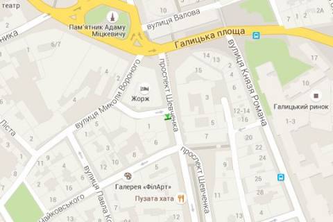 Ситилайт A в Львове, 1.2x1.8  Шевченка Тараса просп., 3 схема