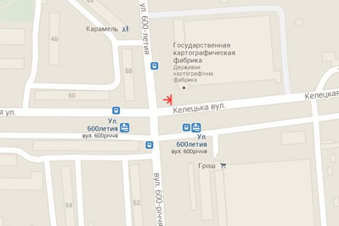 Билборд B в Васильевке, 3x6  Келецька вул. - 600-річчя вул. схема