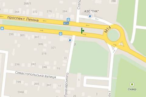 Призматрон, Призма A у Василівці Центральний просп. (Леніна просп.) - 10 Слобідська вул. (Луначарського вул.), (№2) (призма) - 427595 схема