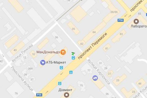 Сiтiлайт A у Чернігові, 1.2x1.8  Перемоги просп. - Княжа вул. схема
